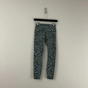 Varley Luna High Rise Leopard Print Leggings in Green Size Small